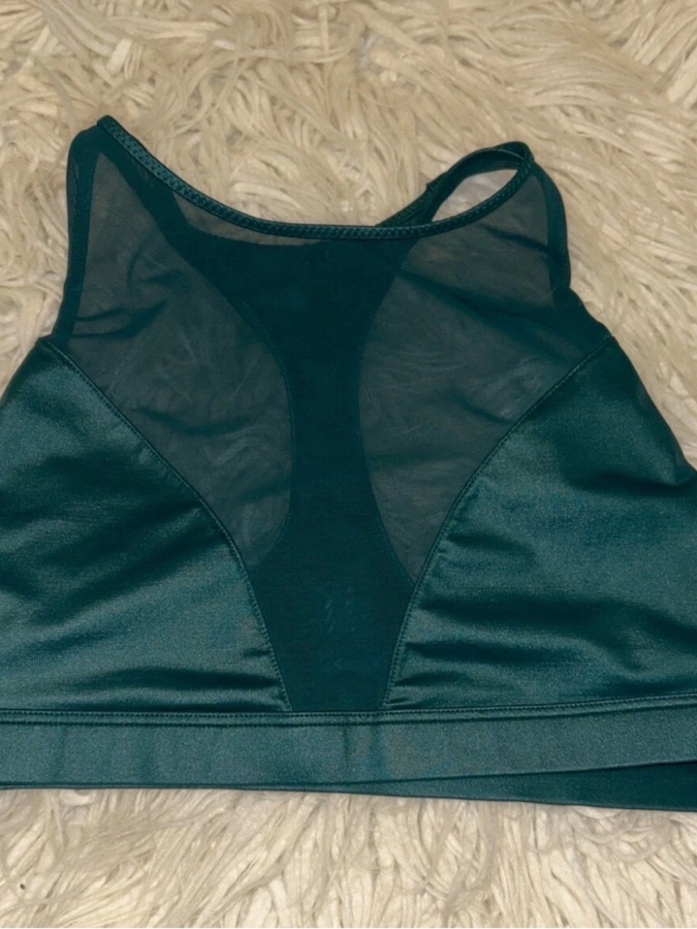 Victoria’s Secret sport Bralette Size medium Forest Green Sheer Panel sports bra